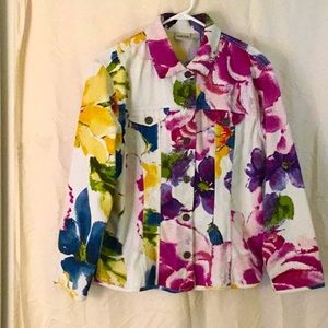 Flowered/abstract denim jacket/shirt